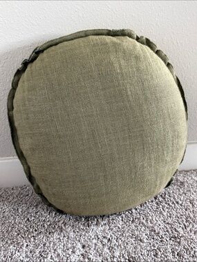 Lulu and Georgia Arlo Olive Round Accent Pillow 14” Dia
